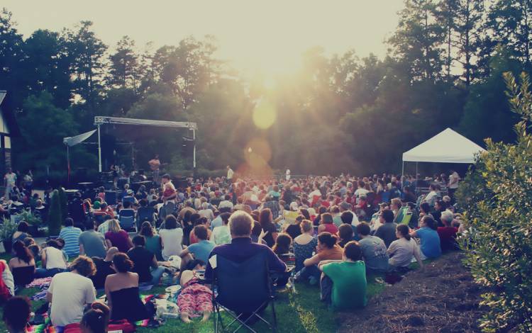 Picnics, blankets and lawn chairs are encouraged during series at Sarah P. Duke Gardens.