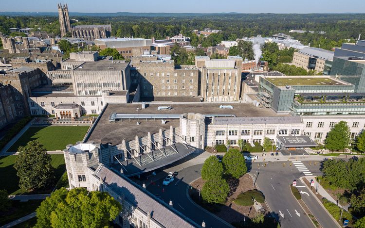 Image courtesy of University Communications. Duke University Hospital in 2020.