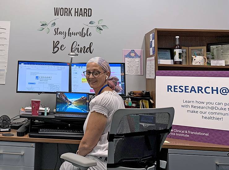 Jamie Roberts enjoyed returning to her workspace in the Chesterfield Building. Photo courtesy Jamie Roberts.