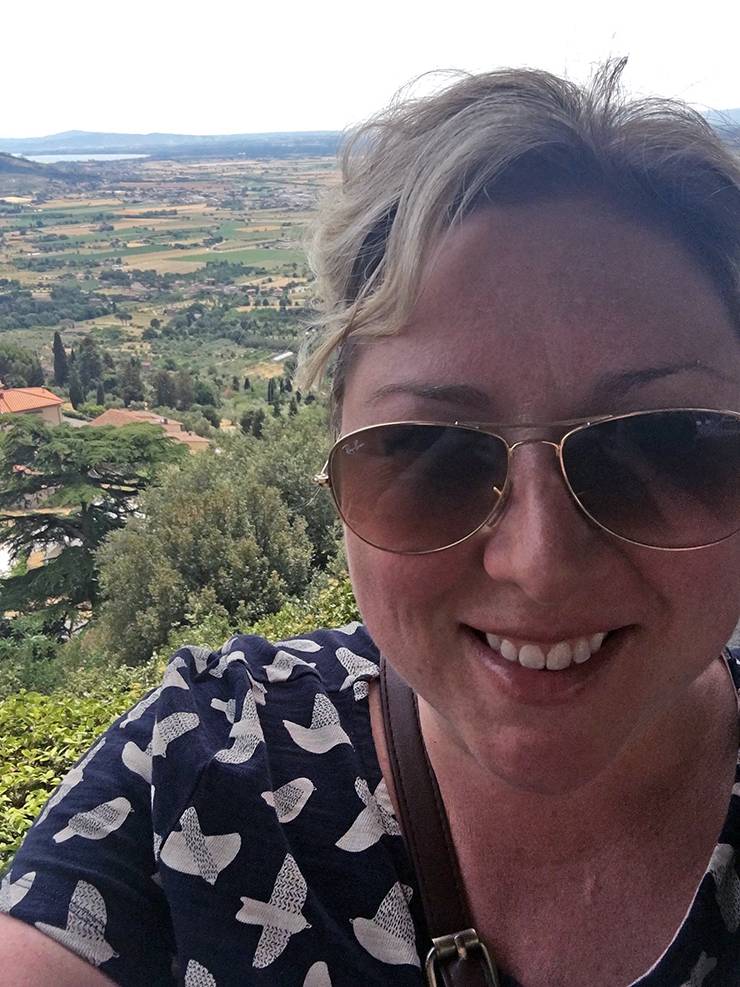 Jenn Chambers snaps a selfie while studying abroad in Cortona, Italy in 2017 as part of a Duke Graduate Liberal Studies study abroad course. Photo courtesy of Jenn Chambers.