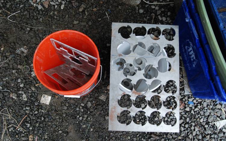 After it's been cut in the Innovation Co-Lab, remnants of the pieces of salvaged metal get resold at J & G Recycling. Photo by Stephen Schramm.