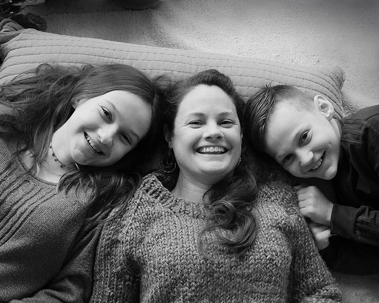 Kate Dawes, center, and her children have had more time to spend together during the pandemic. Photo courtesy of Kate Dawes.