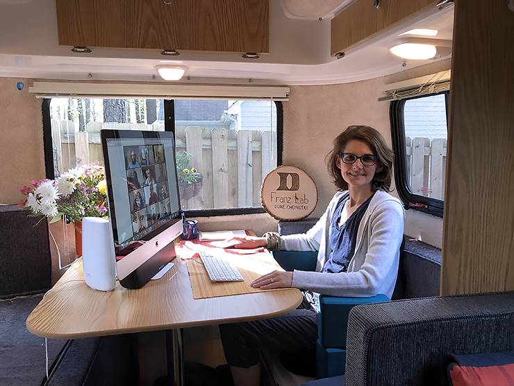 Kathy Franz has turned her family's RV into a comfortable home workspace. Photo courtesy of Kathy Franz.