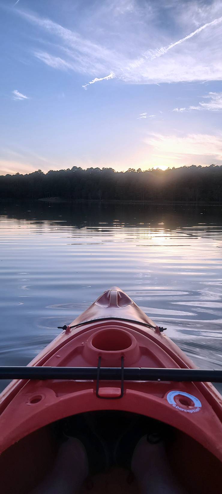 Christian Holder kayaks at Jordan Lake State Recreation Area. Photo courtesy of Christian Holder.