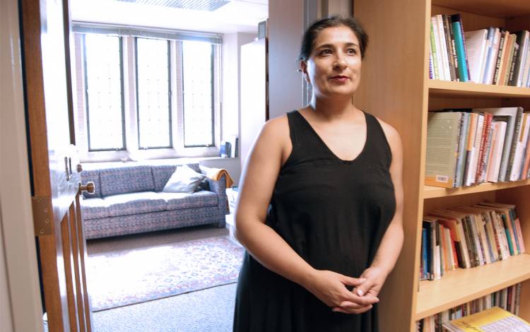 Ranjana Khannaknew former acclaimed author Reynolds Price when the two were fellow Duke faculty members. Now, Khanna does her work in the Allen Building office that used to belong to Price. Photo by Stephen Schramm. Ranjana Khannaknew former acclaimed author Reynolds Price when the two were fellow Duke faculty members. Now, Khanna does her work in the Allen Building office that used to belong to Price. Photo by Stephen Schramm.