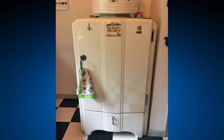 Lora Griffiths owns a 1937 General Electric fridge. Photo courtesy of Lora Griffiths.