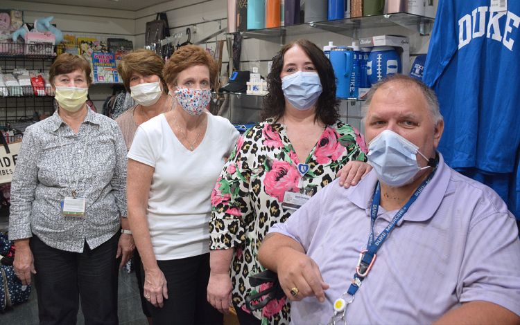 The staff at the Duke North gift shop.