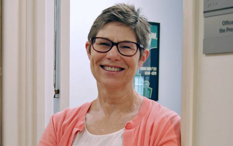 Mary Greenway, executive assistant for Duke Provost Sally Kornbluth. Photo by Stephen Schramm.