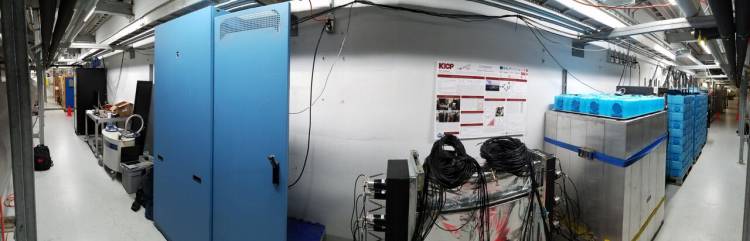 A photo of the hallway at Oak Ridge National Laboratory that houses the six neutrino detectors