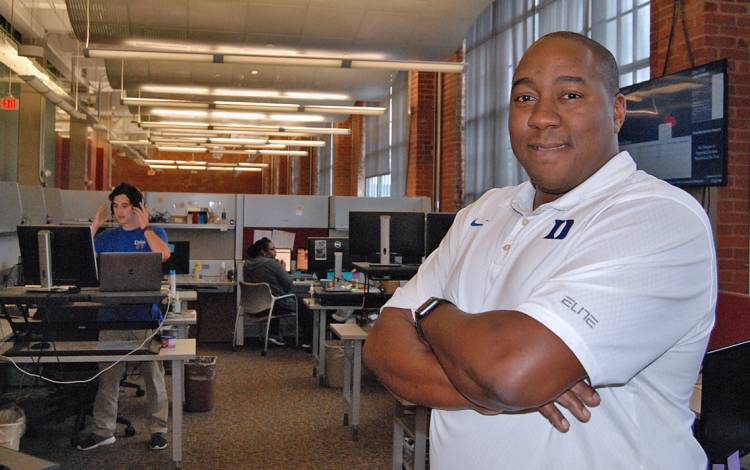 Rodney Cozart, the Office of Information Technology’s service desk manager, oversees a staff of around 14.