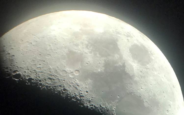 The moon as seen from Duke's observatory.