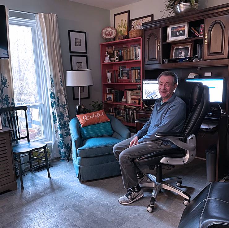 Stan Paskoff in his home workspace.