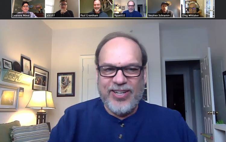 Paul Figuerado of the Office of Communication Services chats on a Zoom conference. Photo courtesy of Paul Figuerado. Paul Figuerado of the Office of Communication Services chats on a Zoom conference. Photo courtesy of Paul Figuerado.