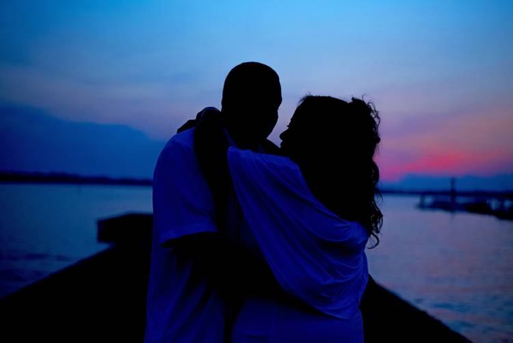 Priscilla Stephens with her husband at White Lake.