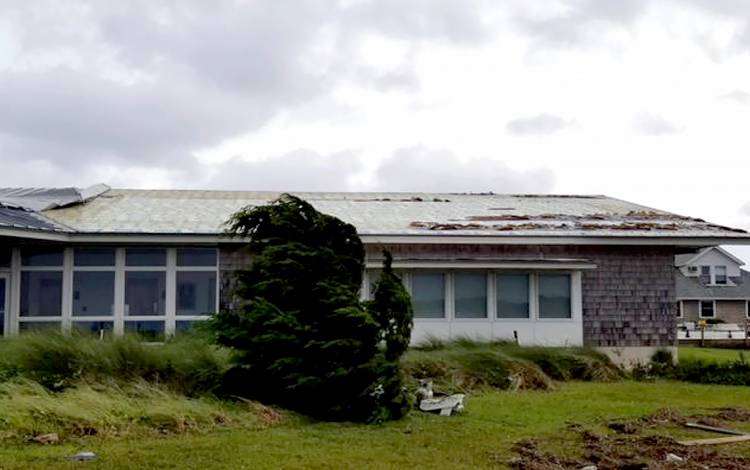 The campus of the Duke University Marine Lab shows damage from Hurricane Florence in 2018. Photo courtesy of the Duke University Marine Lab.