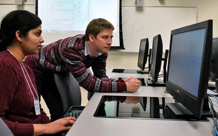 At the Statistical and Applied Mathematical Sciences Institute, experts from Duke University, North Carolina State University and the University of North Carolina can work alongside visiting scholars and students. Photo courtesy of SAMSI.