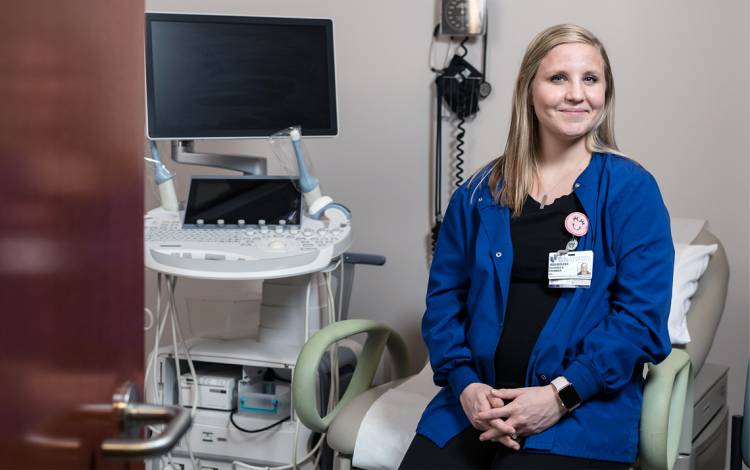 Shanna Kramer in a patient room.