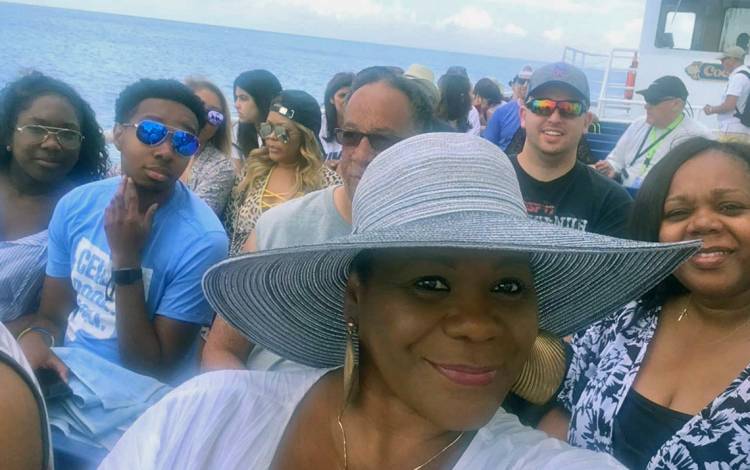 Sharon Watson Evans on a cruise in the Bahamas.