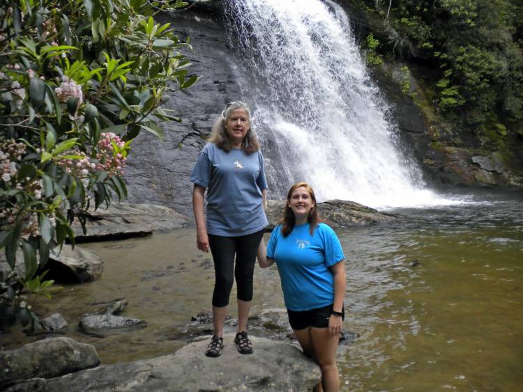 Sheila Parrish and her daughter take a stop at Silver Run Falls.