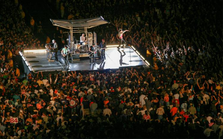 The Rolling Stones' performance at Brooks Field at Wallace Wade Stadium in October 2005 capped months of planning and preparation by many groups on campus. Photo courtesy of University Communications.