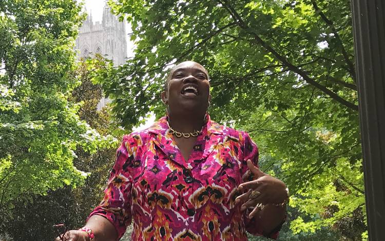 Sylvia Harris, a staff assistant in Biomedical Engineering, found a creative way to lose weight so that she could continue to offer her gift of song to others. 