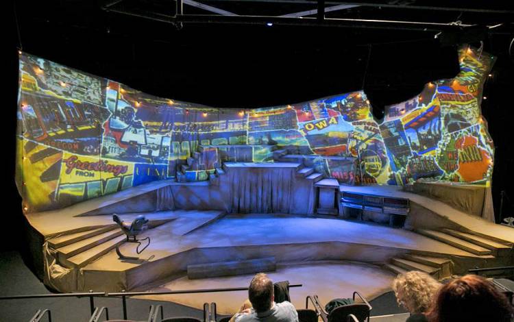 David Berberian built the set for Bob: A Life in Five Acts. Sarah Krainin designed the set to look like the United States. Photo courtesy of David Berberian