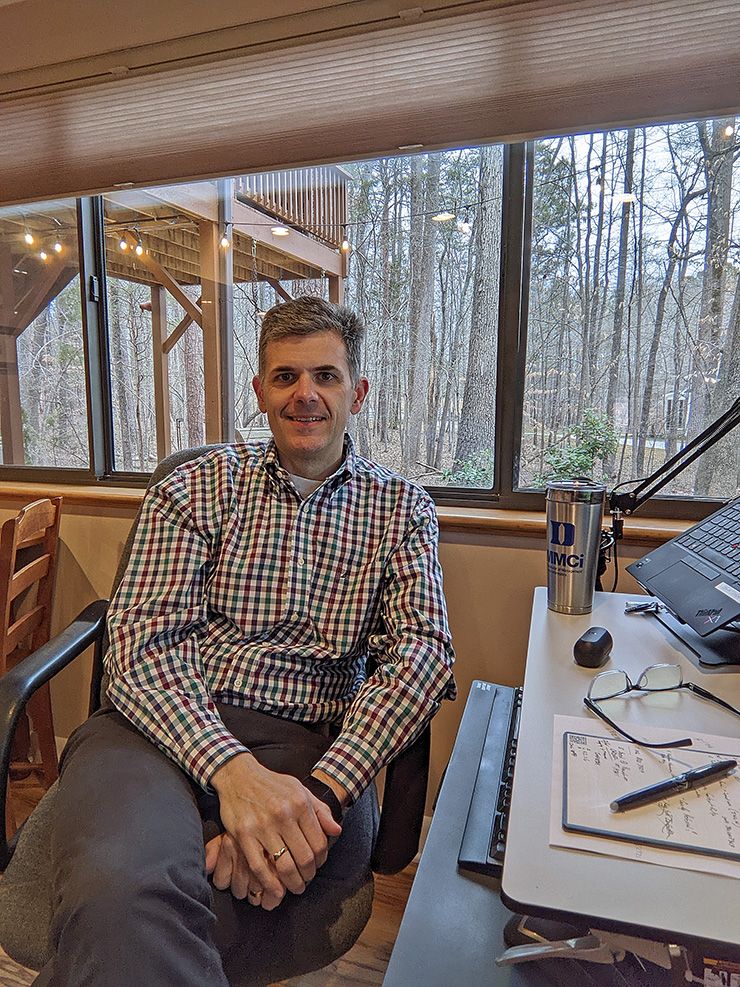 Tim Crittenden keeps pace with colleagues and projects from home with help from Microsoft Teams. Photo courtesy of Tim Crittenden.