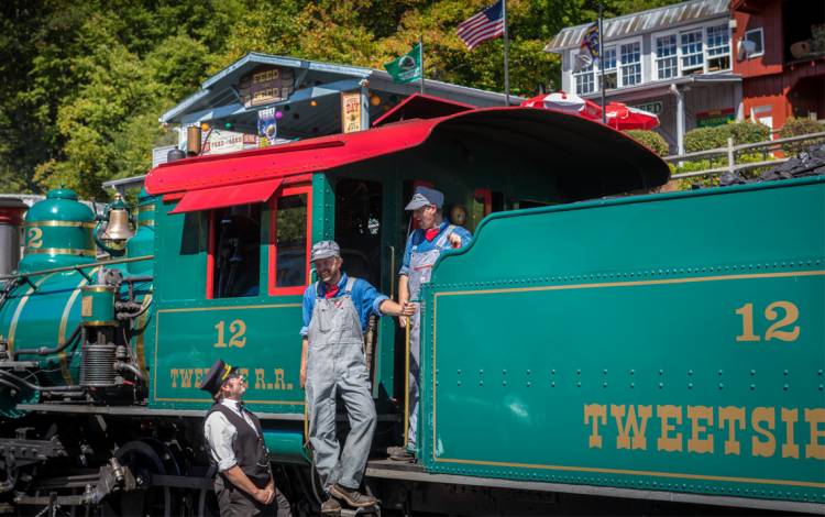 Ride a coal-fired train at Tweetsie Railroad. Photo courtesy of Tweetsie Railroad.