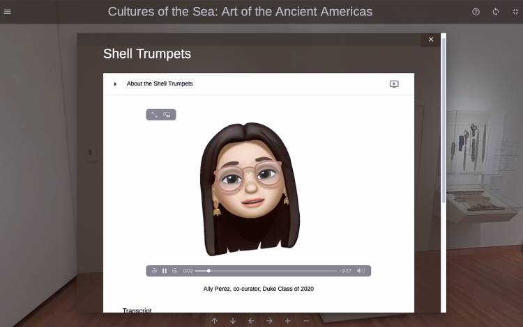 A Memoji in the virtual exhibition