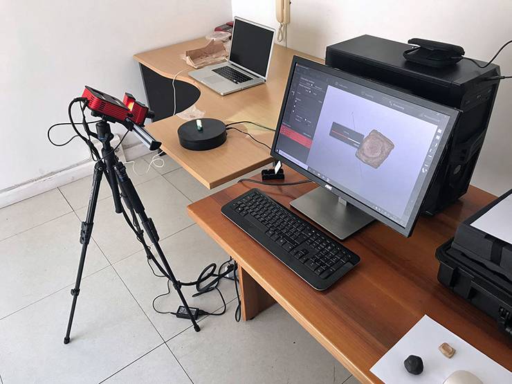 With the ability to work on the Vulci archaeological site limited, the Vulci 3000 team worked on documenting previous finds digitally. Image courtesy of Maurizio Forte. With the ability to work on the Vulci archaeological site limited, the Vulci 3000 team worked on documenting previous finds digitally. Image courtesy of Maurizio Forte.