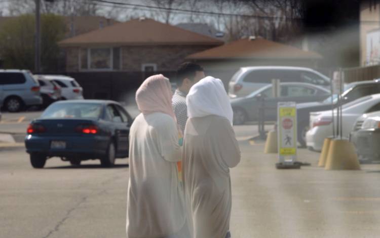 People walking in the street.