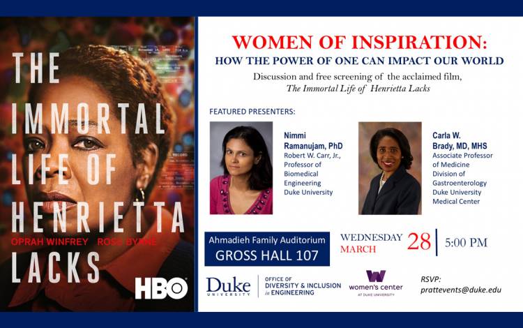 A poster for the Women of Inspiration: How the Power of One Can Impact Our World event.