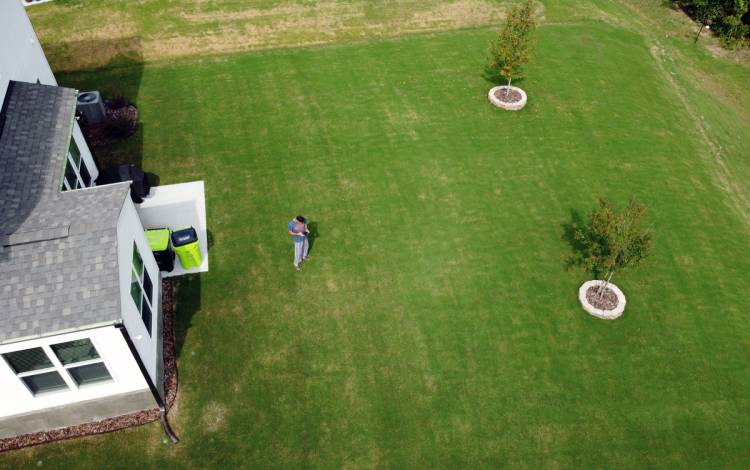 Muhammad Butt flies a drone over his yard. Butt said he loves the green landscape in North Carolina. Photo courtesy of Muhammad Butt.