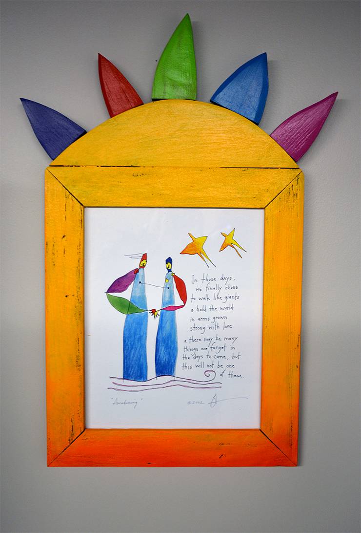 Schramm-Sapyta purchased the painting by Brian Andreas when she became Chief Operating Officer of DIBS.