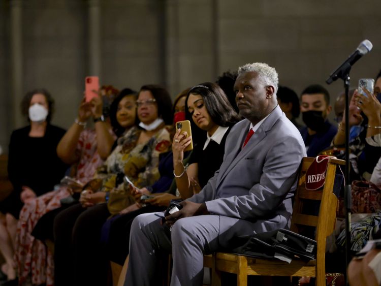 An audience listens to the fall 2022 Robert R. Wilson Distinguished Lecture at the Duke Chapel on Sept. 15.