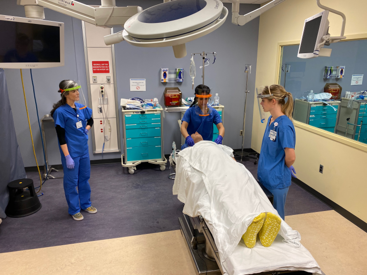 Nurses testing prototypes in Duke University School of Nursing’s Health Innovation Lab led by Professor Ryan Shaw