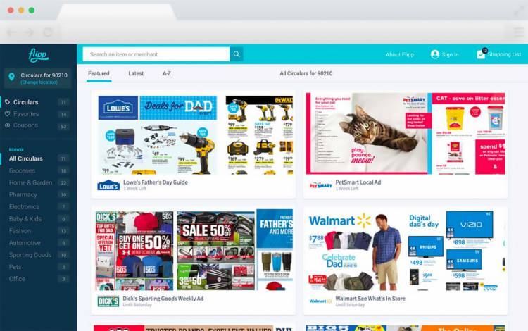 Flipp is a website and app that provides hundreds of ads and coupons based on zip code. Photo courtesy of Flipp.