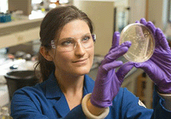 Chemistry Ph.D. student Lizzie Hunsaker. Photo by Jared Lazarus