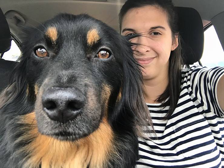 Katie Jansen tries to keep her phone away when she's spending time with her dog, Celsius. Photo courtesy of Katie Jansen.