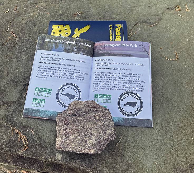 Diane Busch has amassed several stamps on her North Carolina State Parks passport. Photo by Diane Busch.