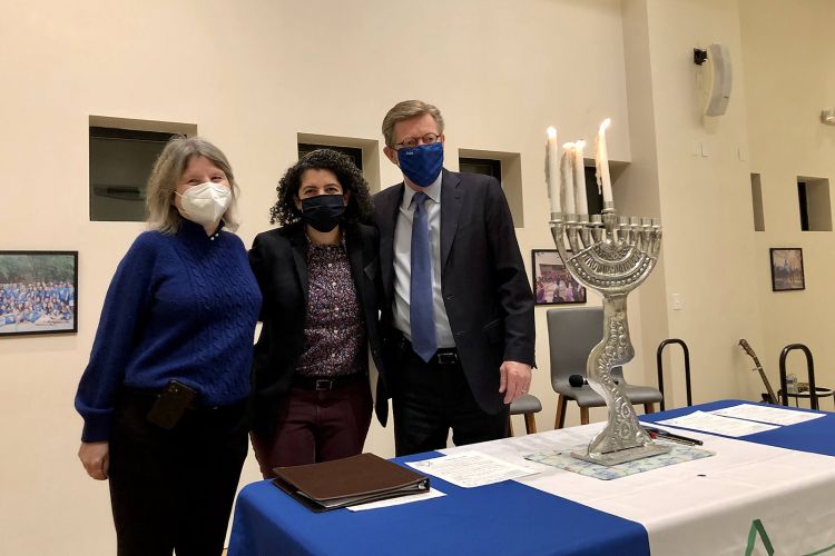 President Price, Provost Kornbluth and Rabbi Elana Friedman