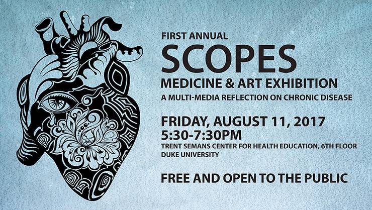 Scopes, a student-led initiative committed to integrating the arts and humanities into medical education at Duke, is hosting a multimedia exhibit representing patient experiences.