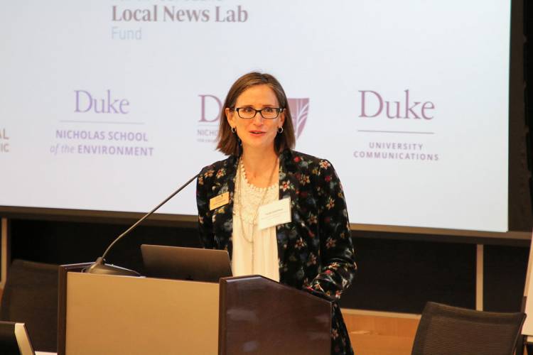 In the opening address, Nicholas Dean Toddi Steelman warned about how climate change is increasing the impact of hurricanes in North Carolina. Photo by Sergio Tovar