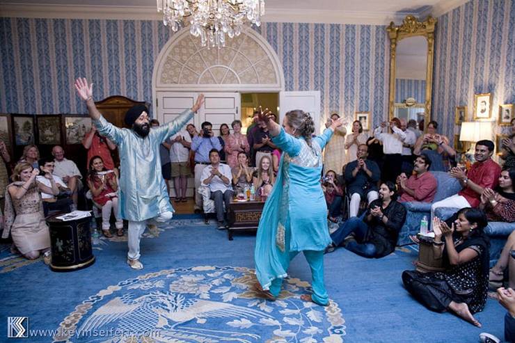 Mary Lindsley's wedding featured a traditional dance-filled party, in the Blue Parlor in the East Duke building. Photo courtesy of Mary Lindsley.