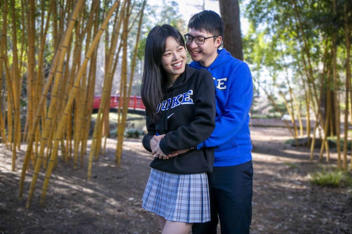 Kuan-Cheng Weng and Angie Wu in Duke Gardens