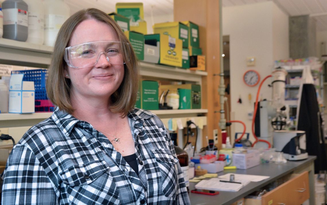 Duke Associate Professor of Chemistry Amanda Hargrove tries to find new ways to fight cancers and viruses. Photo by Stephen Schramm.