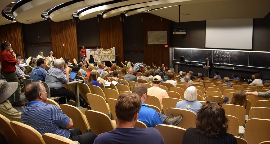 Supporters and opponents were both vocal at the CHP public forum. Photo by Rebecca Hoeffler