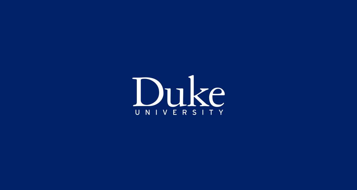 Duke University Logo on Blue Background