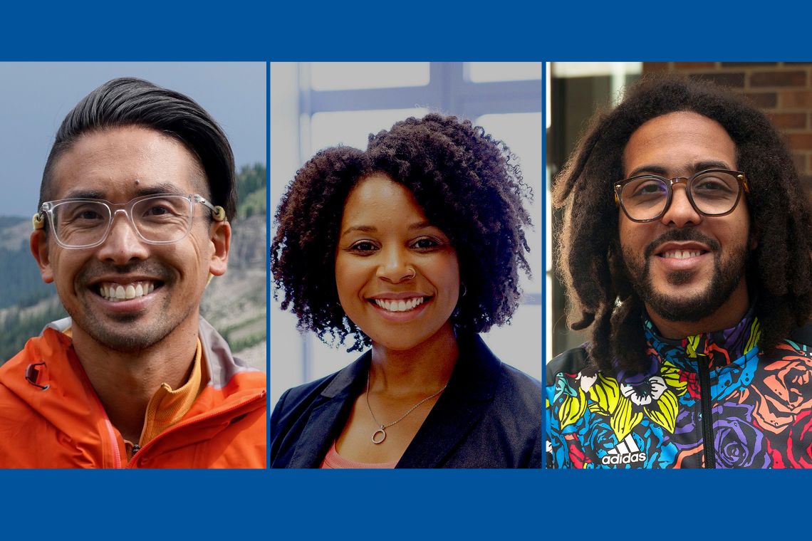 (L-R) Lawrence David, Chantell Evans and Gustavo Silva have been recognized for their research and diversity efforts.