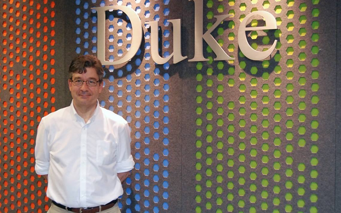 A problem-solver at heart, Charley Kneifel manages the central technology infrastructure at Duke as chief technology officer. Photo by Jack Frederick